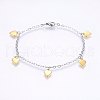 304 Stainless Steel Charm Bracelets BJEW-F330-10GP-03-1