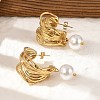 304 Stainless Steel C-Shaped Stud Earrings EJEW-M073-05G-5