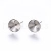 201 Stainless Steel Stud Earring Settings STAS-I095--01P-A-1