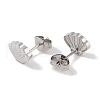 304 Stainless Steel Shell Shaped Stud Earrings for Women EJEW-G389-01P-2