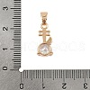 Brass Micro Pave Cubic Zirconia Pendants KK-E795-10KCG-01-4