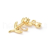 Brass Pave Clear Cubic Zirconia Pendants KK-V016-02G-2