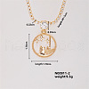Fashion Brass Rhinestones Flat Round Pendant Necklace for Women AB9344-2-1