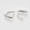 Brass Hoop Earring Findings with Latch Back Closure KK-T048-019P-NF-3