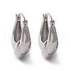 Brass Twist Teardrop Hoop Earrings for Women EJEW-C008-28P-1