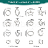   160Pcs 8 Styles 2-Hole CCB Plastic Beads Frame FIND-PH0020-76P-2