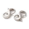 Rhodium Plated 925 Sterling Silver Double Opening Lobster Claw Clasps STER-Q187-01B-P-2