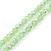 Electroplate Transparent Glass Beads Strands EGLA-K015-07C-1