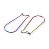 Ion Plating(IP) 304 Stainless Steel Hoop Earrings Findings Kidney Ear Wires STAS-L216-22A-RS-3