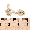 Brass Micro Pave Clear Cubic Zirconia Pendants KK-R219-10G-3