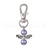 Angel Alloy & Glass Pearl Beads Pendants Decorations HJEW-JM01293-2