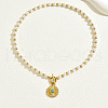 Stainless Steel Imitation Pearl Style Cross Pendant Vintage Necklace for Women NQ9987-2-1