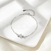 Sterling Silver Micro Pave Cubic Zirconia Link Bracelets BJEW-V008-02P-3