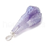 Electroplated Natural Quartz Crystal Dyed Pendants PALLOY-JF02324-03-4