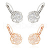 ANATTASOUL 2 Pairs 2 Colors Clear Cubic Zirconia Rose Flower Leverback Earrings EJEW-AN0002-85-1