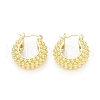 Rack Plating Brass Thick Hoop Earrings for Women EJEW-G340-03G-1