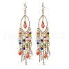 Oval Glass Dnagle Earrings EJEW-JE06254-02-2