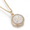 Brass Initial Pendant Necklaces NJEW-I230-24G-M-3