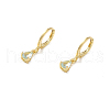 Brass Micro Pave Cubic Zirconia Leverback Earrings EJEW-H103-17G-1