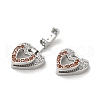 Brass Micro Pave Cubic Zirconia Fold Over Clasps KK-H455-53P-02-2