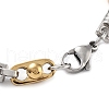PVD Vacuum Plating 201 Stainless Steel Oval Rectangle Link Chain Bracelet for Men Women BJEW-Z023-06P-3