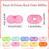 SOFPLATE 2000Pcs 10 Colors Opaque Acrylic Beads MACR-SP0001-37-2