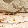 Trendy Stainless Steel Double-layer Flat Round Pendant Necklaces & Earrings Sets for Women OW5604-2