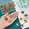 32Pcs 8 Colors Tibetan Style Alloy Pendants PALLOY-FH00018-3