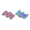 Rainbow Color Alloy Chandelier Component Links PALLOY-S180-258-NR-3