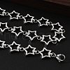304 Stainless Steel Star Link Chain Necklaces for Women Men NJEW-A043-05P-3