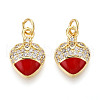 Brass Micro Pave Cubic Zirconia Pendants KK-N265-12G-1
