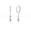 S925 Sterling Silver Teardrop Hoop Earrings HY5244-2-1
