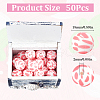 SUNNYCLUE 50Pcs Round with Petal Round Silicone Focal Beads SIL-SC0001-99-2