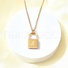 304 Stainless Steel Rolo Chain Pendant Necklaces NJEW-S444-01G-10-5