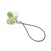 Glass & Acrylic Leaf Charm Mobile Straps HJEW-JM03341-5