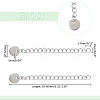 Unicraftale 50Pcs 304 Stainless Steel Curb Chain Extender STAS-UN0053-98-3