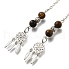 Round Natural Tiger Eye Dowsing Pendulums G-M447-07P-07-2