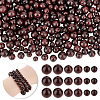 AHADERMAKER 300Pcs 3 Styles Natural Wood Beads Strands WOOD-GA0001-66-1