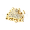 Brass Micro Pave Clear Cubic Zirconia Pendants ZIRC-I071-03G-02-2