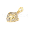Brass Micro Pave Clear Cubic Zirconia Pendants KK-R213-16G-01-2