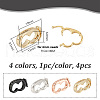 DELORIGIN 4Pcs 4 Styles Brass Micro Pave Clear Cubic Zirconia Twister Clasps ZIRC-DR0001-03-2