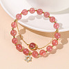 Natural Strawberry Quartz Beads Charm Bracelets WGCCAF7-04-1