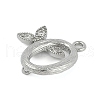 Brass Crystal Rhinestone Letter Links Connector Charms KK-S395-06P-O-2