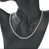 Bling Glass Round Beaded Necklace for Women NJEW-PH01490-01-3