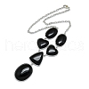 Natural Obsidian Necklaces NJEW-C049-01C-P-1