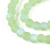 Frosted Transparent Glass Beads Strands GLAA-T032-T4mm-MBB17-3