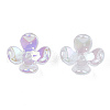 4-Petal Electroplate Acrylic Bead Caps X-PACR-T014-04-4