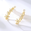 Elegant Flower Brass Clip-on Earrings VP1231-3