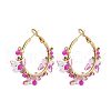 201 Stainless Steel Acrylic Hoop Earrings FS-WG443EA-04-1