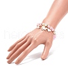 Acrylic Imitation Pearl Stretch Bracelet with Alloy Enamel Charms for Women BJEW-JB08447-5